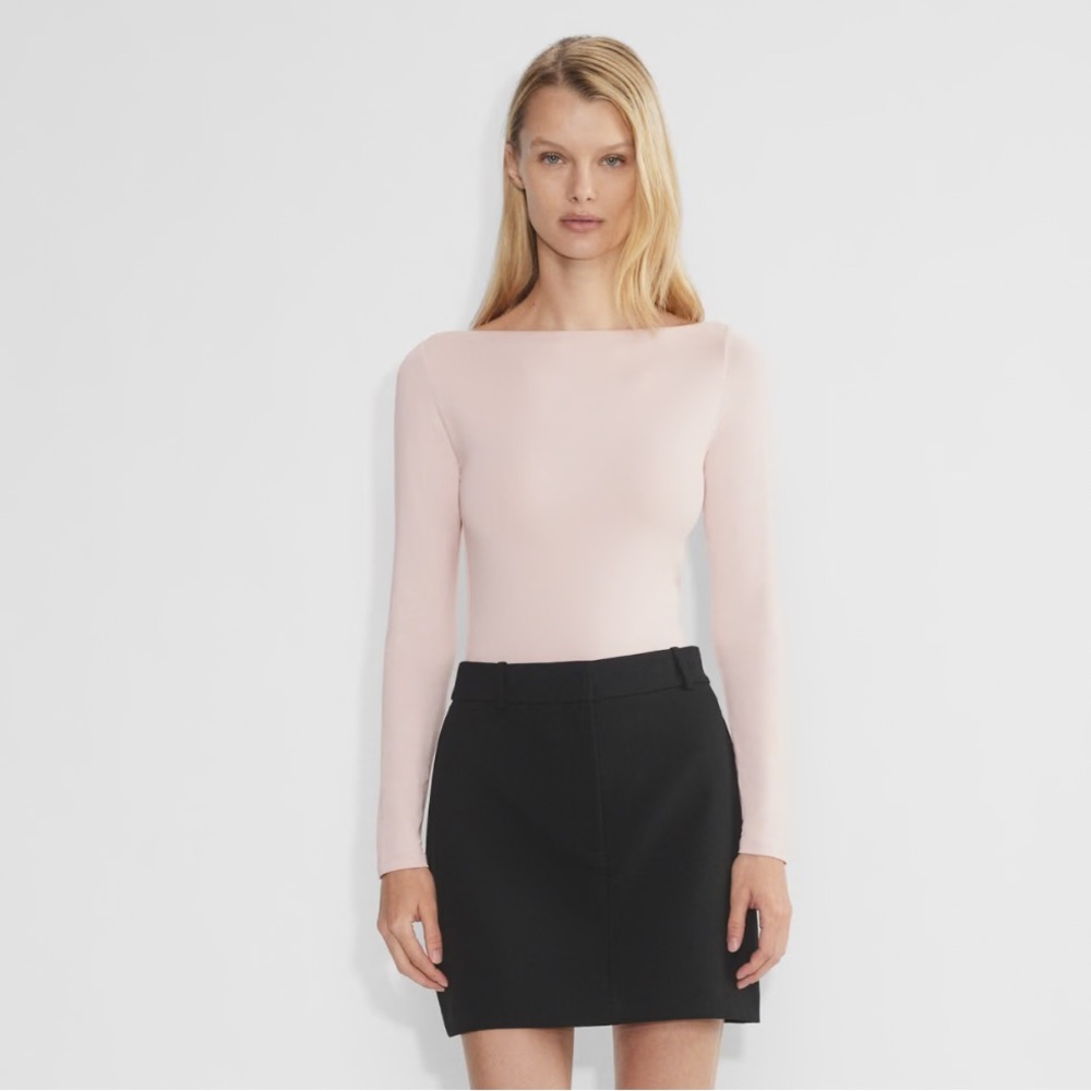Aritzia Contour Pink Long Sleeve Bodysuit